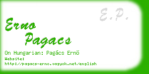 erno pagacs business card