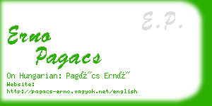 erno pagacs business card